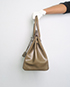 Birkin 35 Box Leather in Vert Olive, bottom view